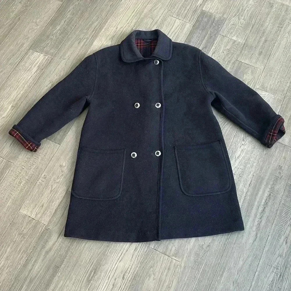 Merlet Original Tiroler Loden | Vintage 100% wool black coat made in Italy